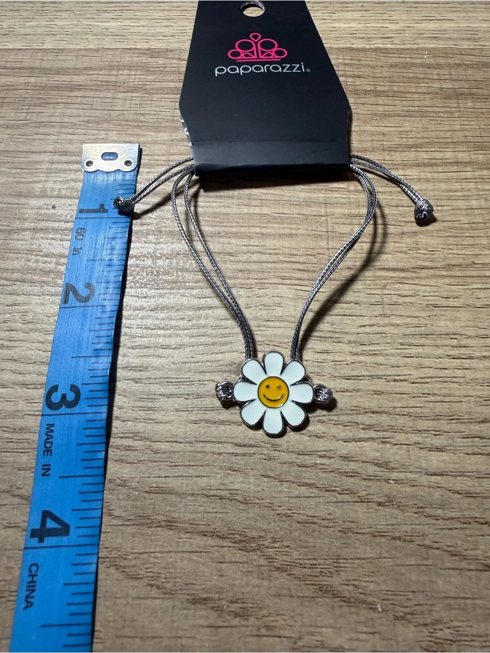 Paparazzi White Daisy Smiley Cord Bracelet
